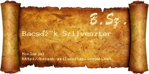 Bacsák Szilveszter névjegykártya